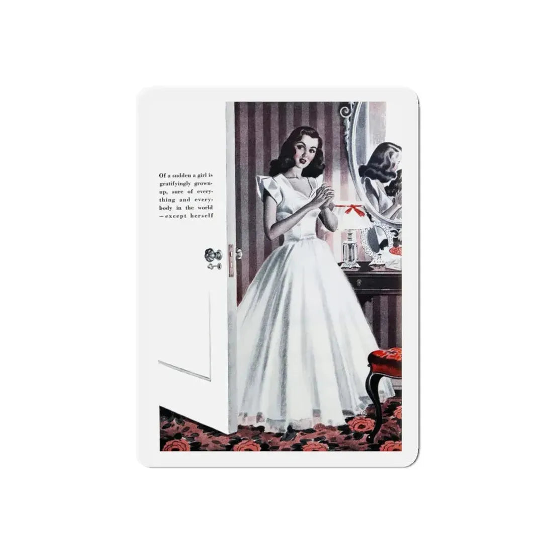 Stupendous Moment, Good Housekeeping, February 1942 (Magazine Illustration) Refrigerator Magnet 4 Inch Die-Cut - The Sticker Space