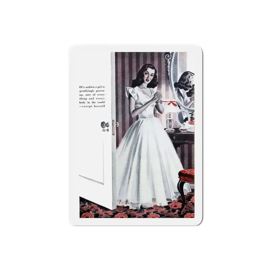 Stupendous Moment, Good Housekeeping, February 1942 (Magazine Illustration) Refrigerator Magnet 6 Inch Die-Cut - The Sticker Space