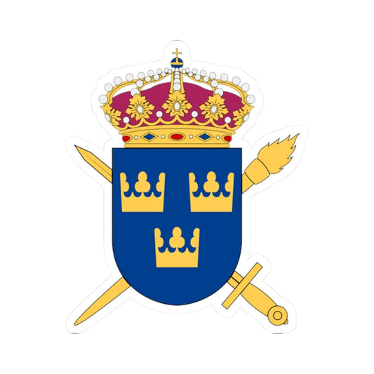 Styrelsen för psykologiskt försvar vapen (Sweden) (Coat of Arms) STICKER Vinyl Kiss-Cut Decal 2 Inch White - The Sticker Space