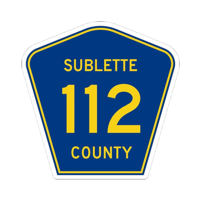 Sublette County Route 112 WY (Wyoming) (Road Sign) STICKER Vinyl Kiss-Cut Decal 4 Inch White - The Sticker Space
