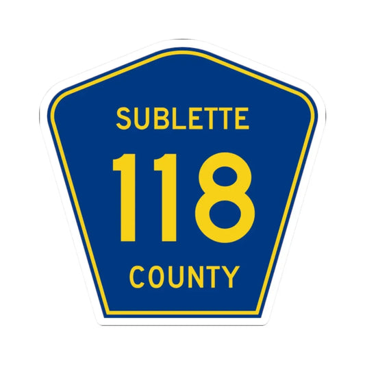 Sublette County Route 118 WY (Wyoming) (Road Sign) STICKER Vinyl Kiss-Cut Decal 2 Inch White - The Sticker Space