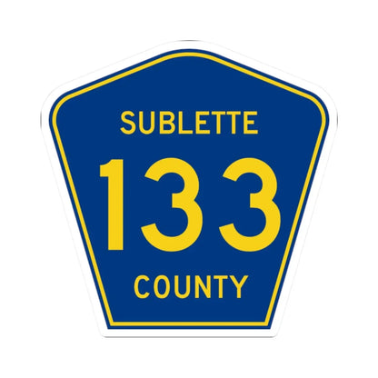 Sublette County Route 133 WY (Wyoming) (Road Sign) STICKER Vinyl Kiss-Cut Decal 2 Inch White - The Sticker Space