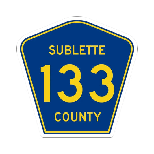Sublette County Route 133 WY (Wyoming) (Road Sign) STICKER Vinyl Kiss-Cut Decal 2 Inch White - The Sticker Space