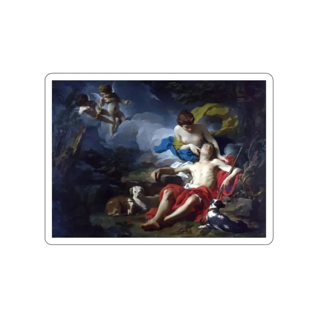 SUBLEYRAS, Pierre - Diana and Endymion (Artwork) STICKER Vinyl Die-Cut Decal White Die-Cut 2 Inch - The Sticker Space