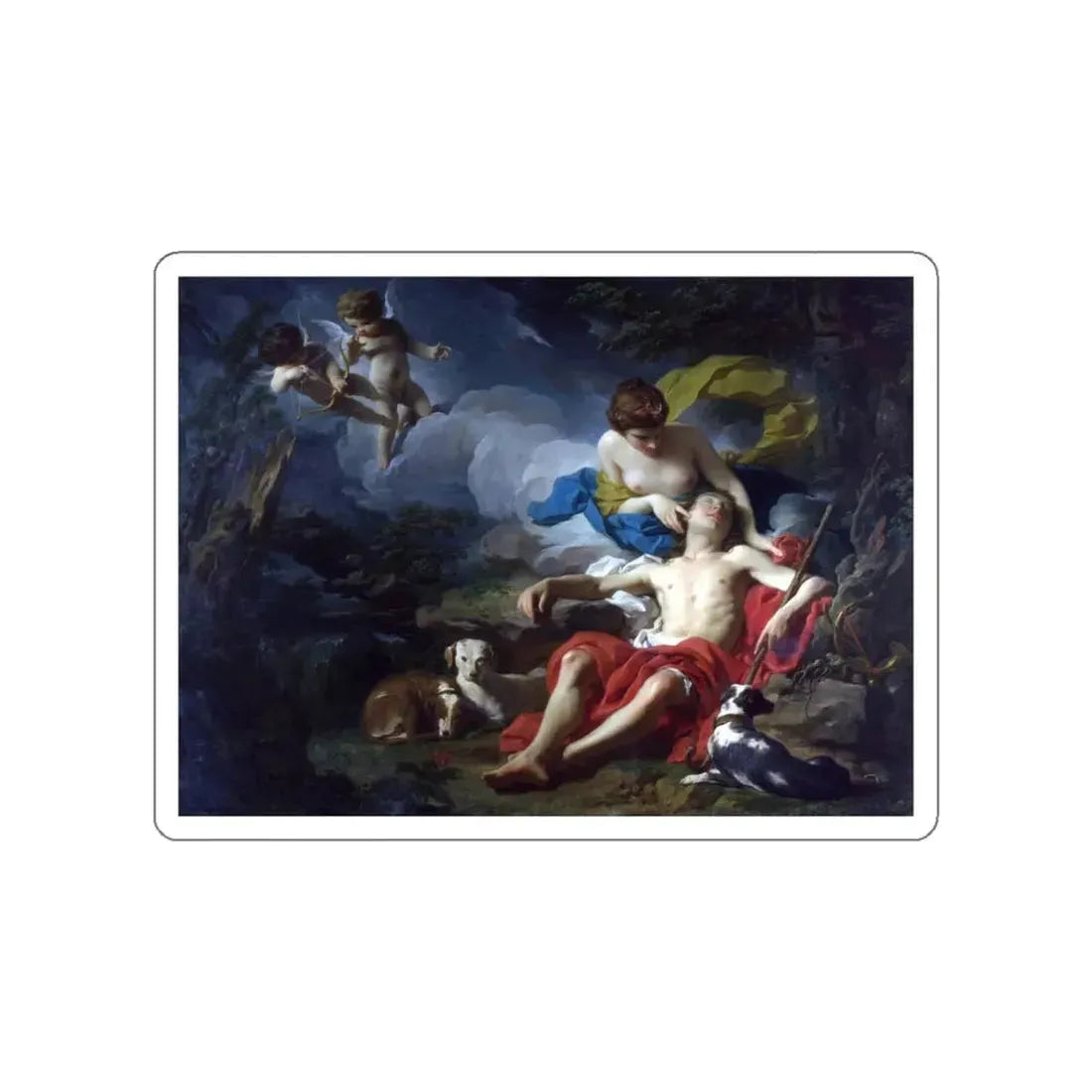 SUBLEYRAS, Pierre - Diana and Endymion (Artwork) STICKER Vinyl Die-Cut Decal White Die-Cut 4 Inch - The Sticker Space