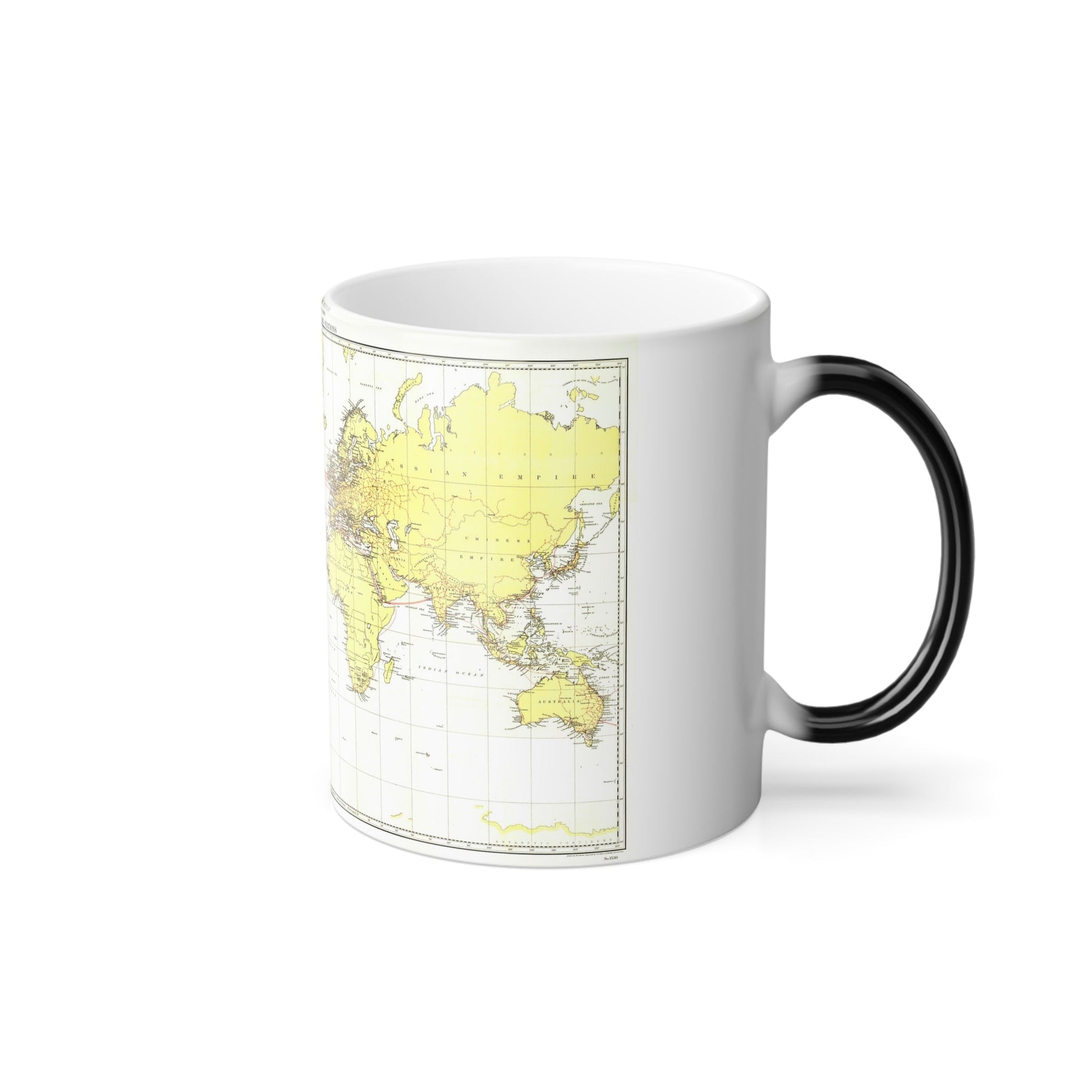 Submarine Cables of the World (1896) (Map) Color Changing Mug 11oz-11oz-The Sticker Space