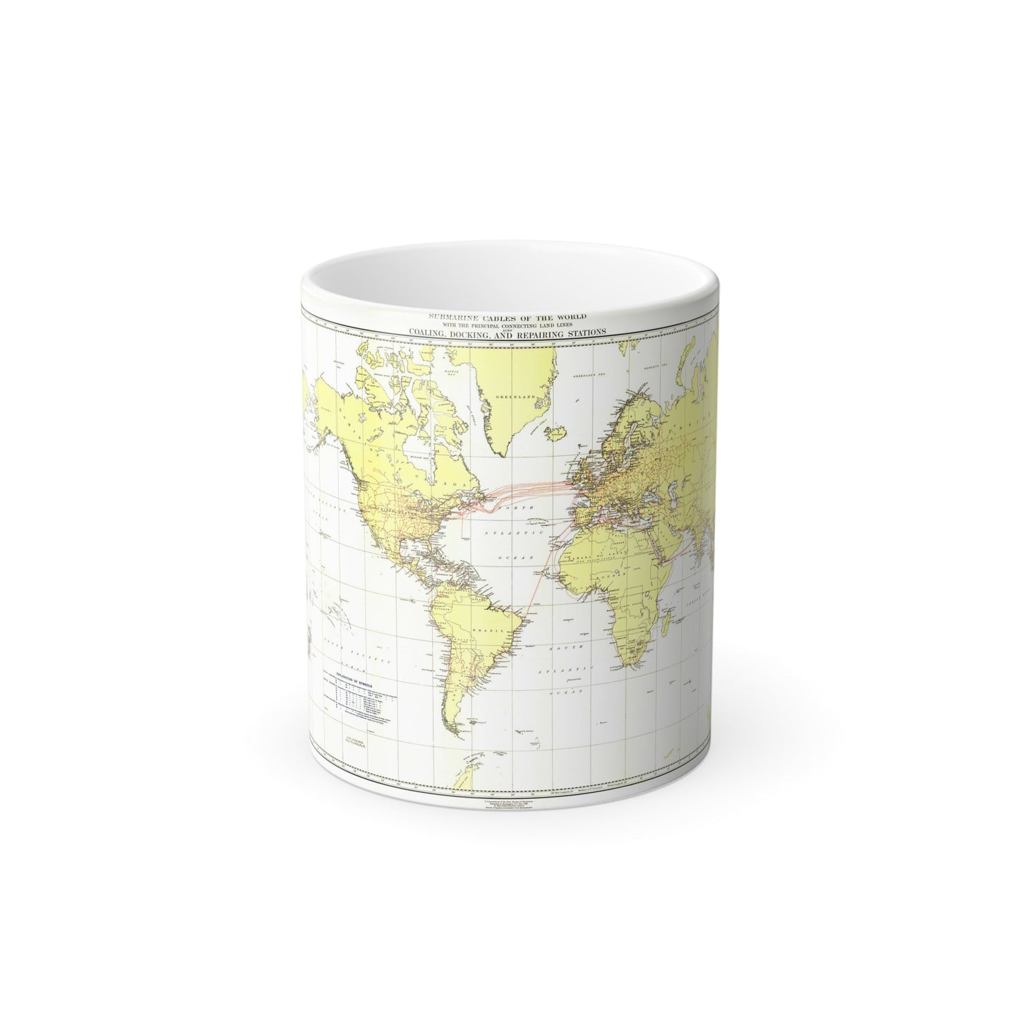 Submarine Cables of the World (1896) (Map) Color Changing Mug 11oz-11oz-The Sticker Space