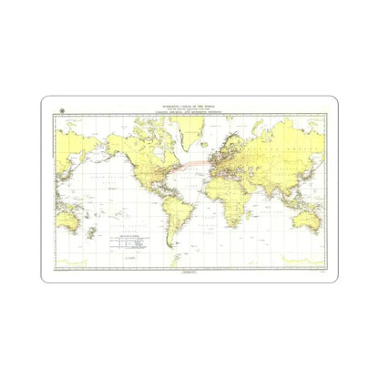Submarine Cables of the World (1896) (Map) STICKER Vinyl Kiss-Cut Decal 6 Inch White - The Sticker Space