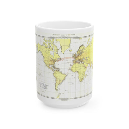 Submarine Cables of the World (1896) (Map) White Coffee Mug-15oz-The Sticker Space