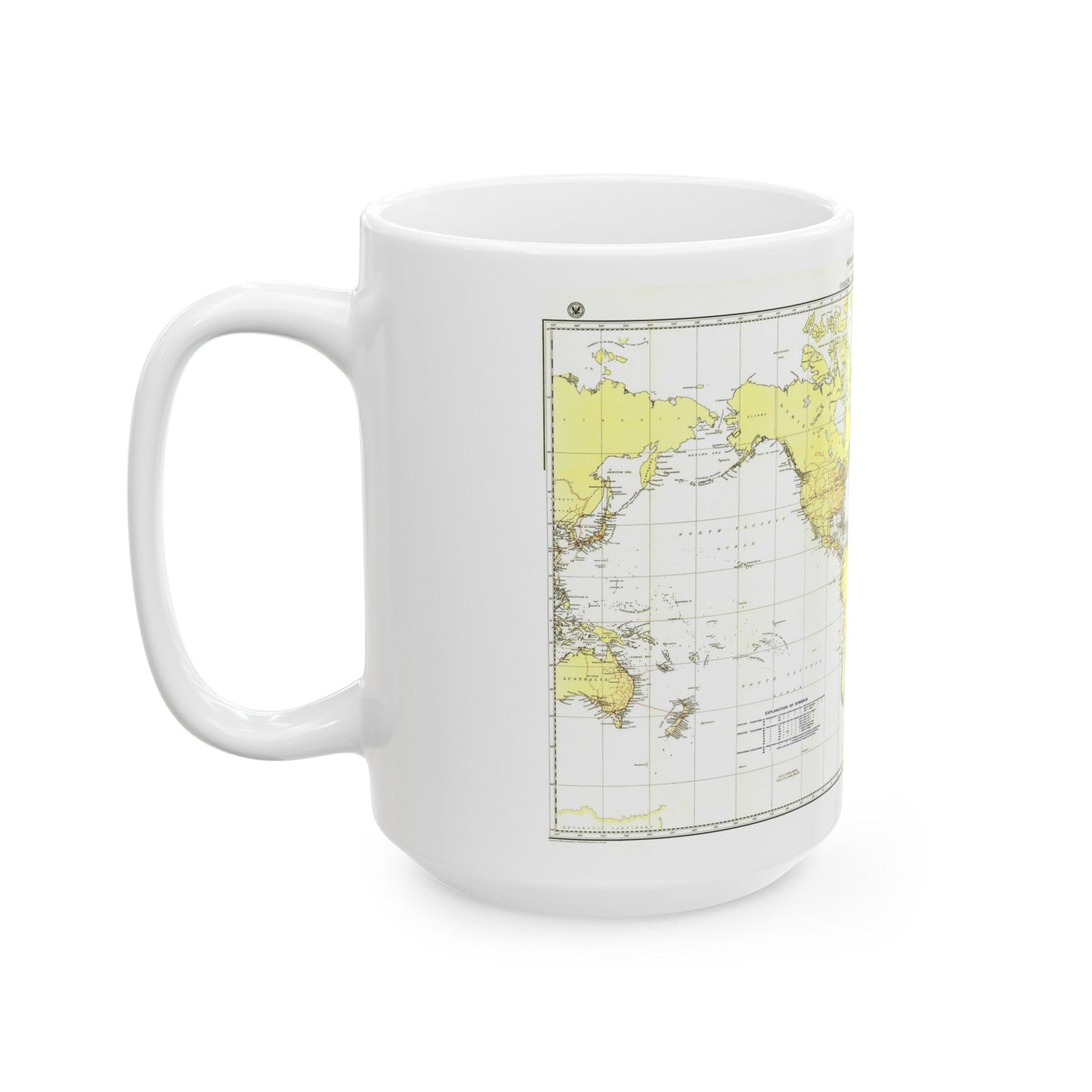 Submarine Cables of the World (1896) (Map) White Coffee Mug-The Sticker Space