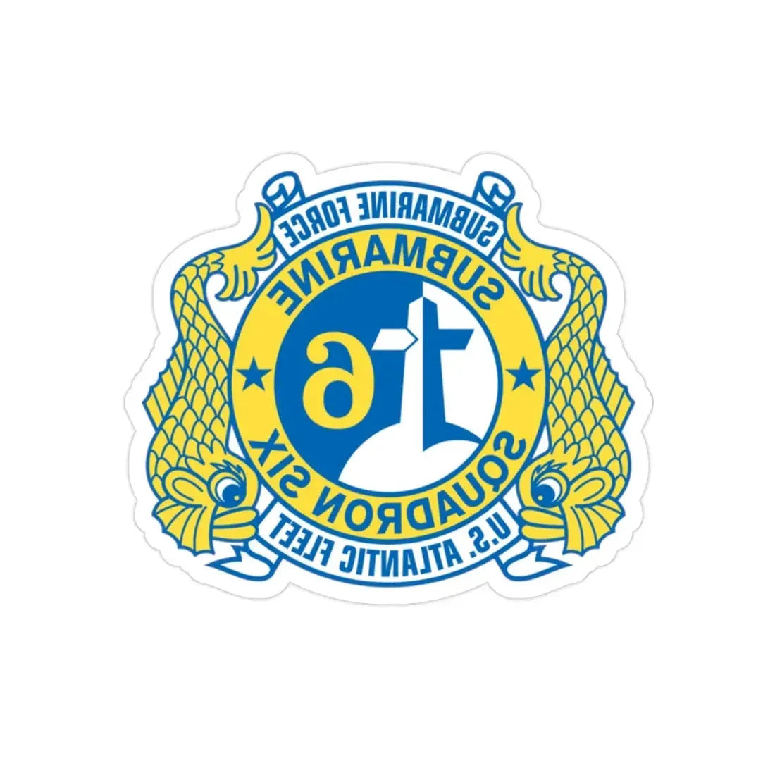 Submarine Force US Atlantic Fleet (U.S. Navy) REVERSE PRINT Transparent Die-Cut STICKER 2 Inch Die-Cut Transparent - The Sticker Space