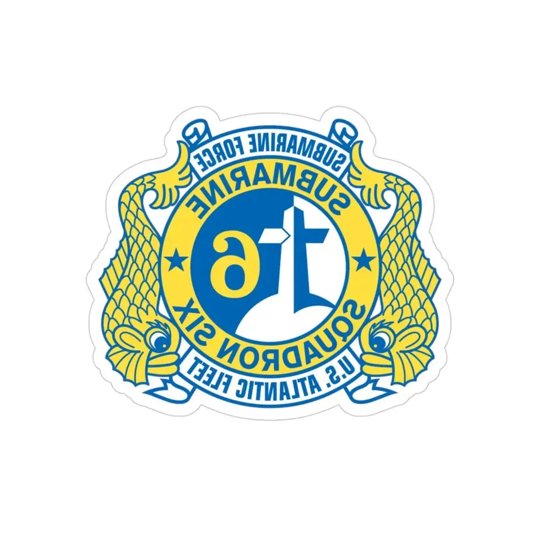 Submarine Force US Atlantic Fleet (U.S. Navy) REVERSE PRINT Transparent Die-Cut STICKER 3 Inch Die-Cut Transparent - The Sticker Space