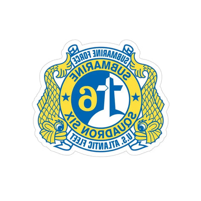 Submarine Force US Atlantic Fleet (U.S. Navy) REVERSE PRINT Transparent Die-Cut STICKER 4 Inch Die-Cut Transparent - The Sticker Space