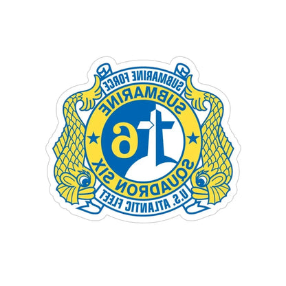 Submarine Force US Atlantic Fleet (U.S. Navy) REVERSE PRINT Transparent Die-Cut STICKER 6 Inch Die-Cut Transparent - The Sticker Space