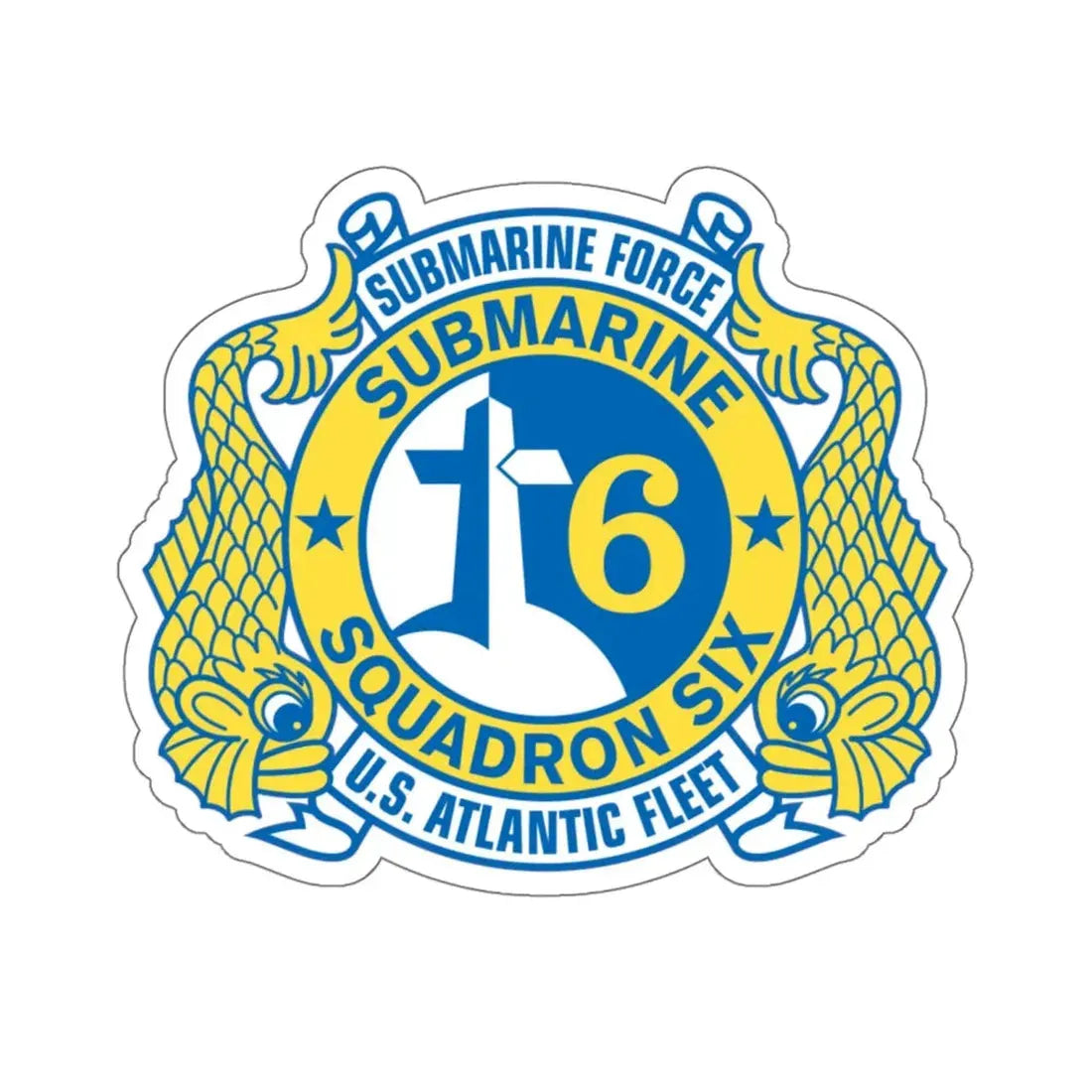 Submarine Force US Atlantic Fleet (U.S. Navy) STICKER Vinyl Kiss-Cut Decal 6 Inch White - The Sticker Space