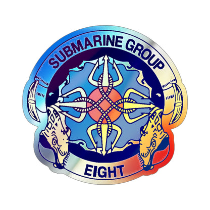 Submarine Group Eight (U.S. Navy) Holographic STICKER Die-Cut Vinyl Decal-5 Inch-The Sticker Space