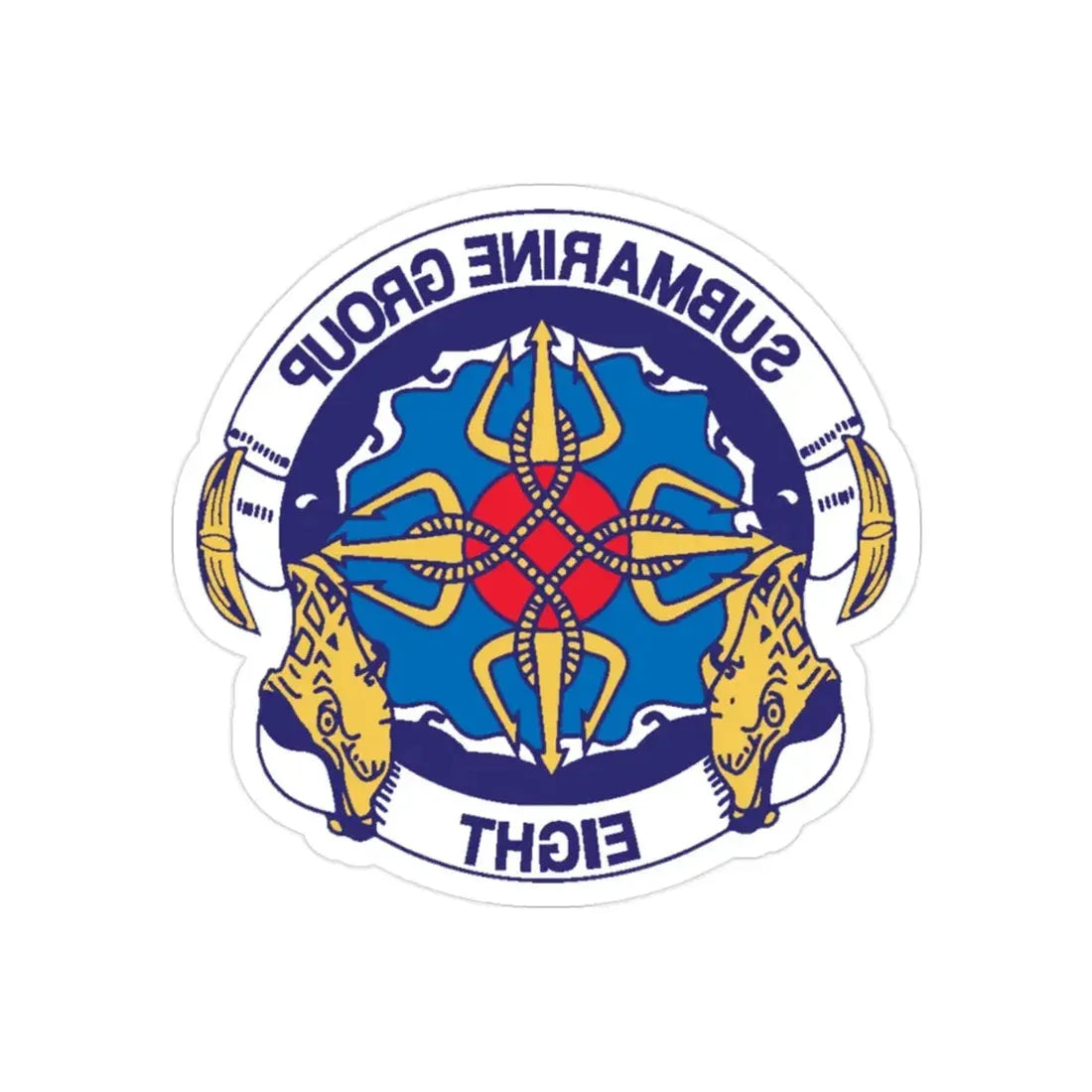 Submarine Group Eight (U.S. Navy) REVERSE PRINT Transparent Die-Cut STICKER 2 Inch Die-Cut Transparent - The Sticker Space