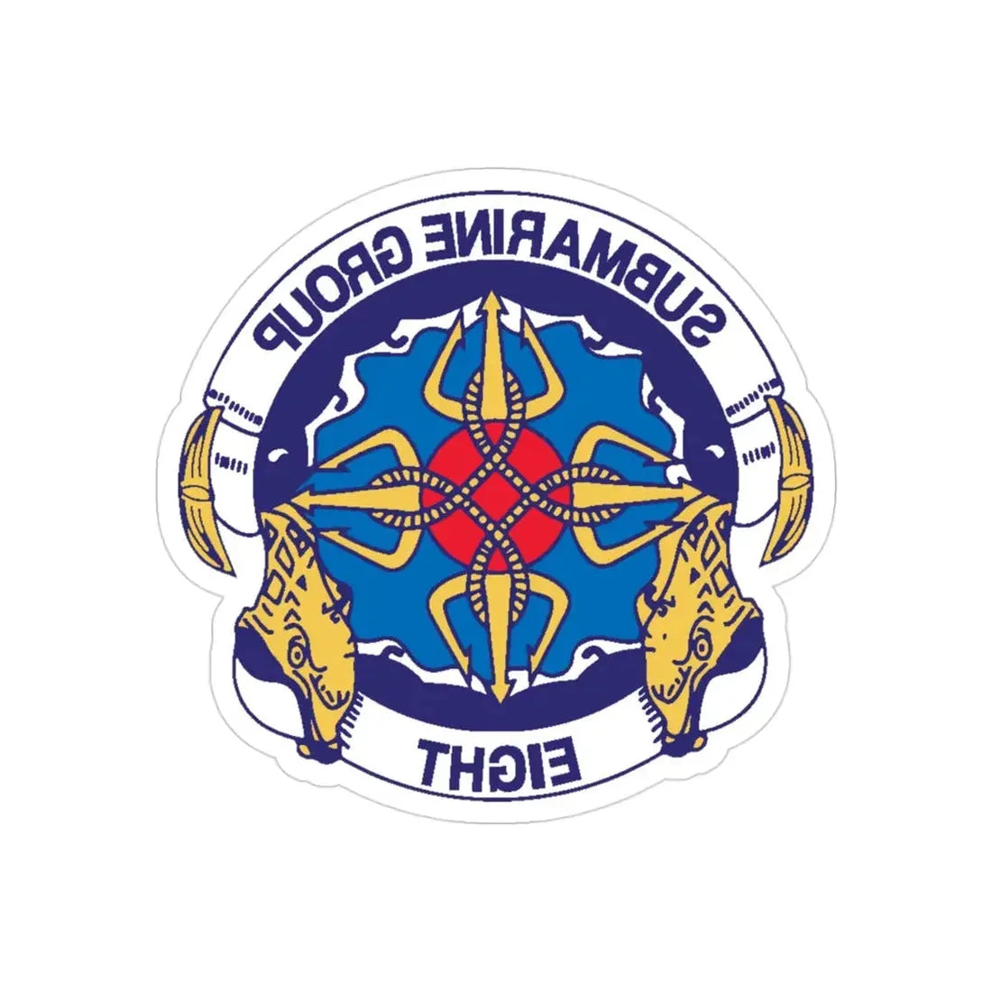 Submarine Group Eight (U.S. Navy) REVERSE PRINT Transparent Die-Cut STICKER 3 Inch Die-Cut Transparent - The Sticker Space