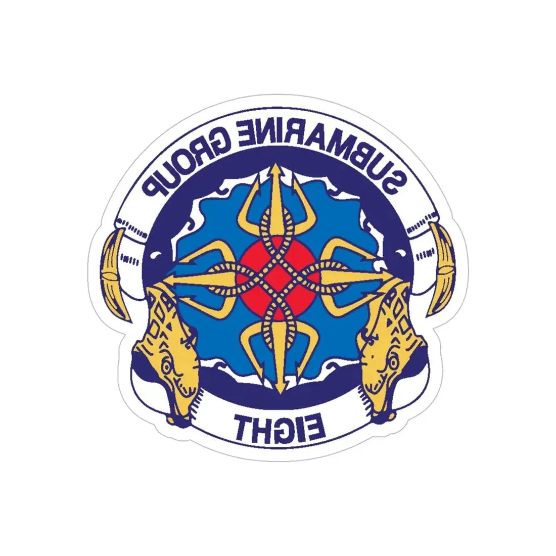 Submarine Group Eight (U.S. Navy) REVERSE PRINT Transparent Die-Cut STICKER 6 Inch Die-Cut Transparent - The Sticker Space