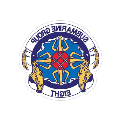 Submarine Group Eight (U.S. Navy) REVERSE PRINT Transparent Die-Cut STICKER 6 Inch Die-Cut Transparent - The Sticker Space