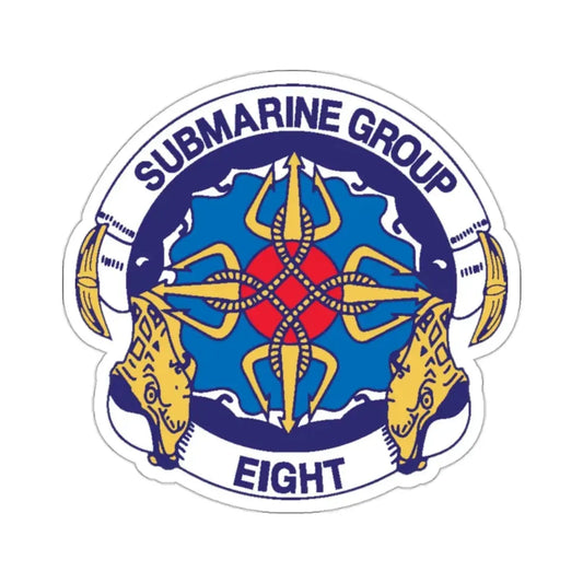 Submarine Group Eight (U.S. Navy) STICKER Vinyl Kiss-Cut Decal 2 Inch White - The Sticker Space