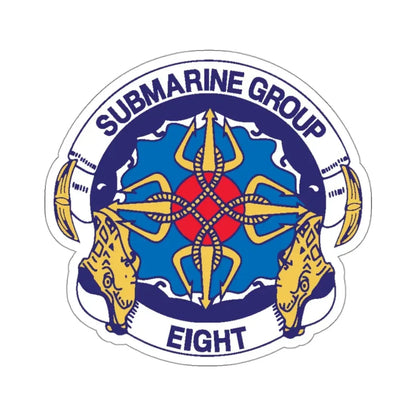 Submarine Group Eight (U.S. Navy) STICKER Vinyl Kiss-Cut Decal 3 Inch White - The Sticker Space