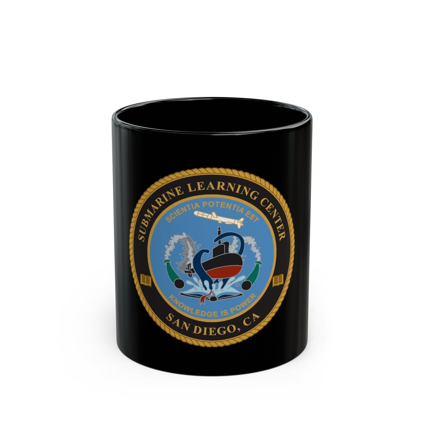 Submarine Learning Center San Diego (U.S. Navy) Black Coffee Mug-11oz-The Sticker Space