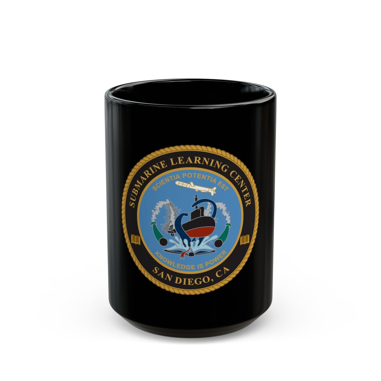 Submarine Learning Center San Diego (U.S. Navy) Black Coffee Mug-15oz-The Sticker Space