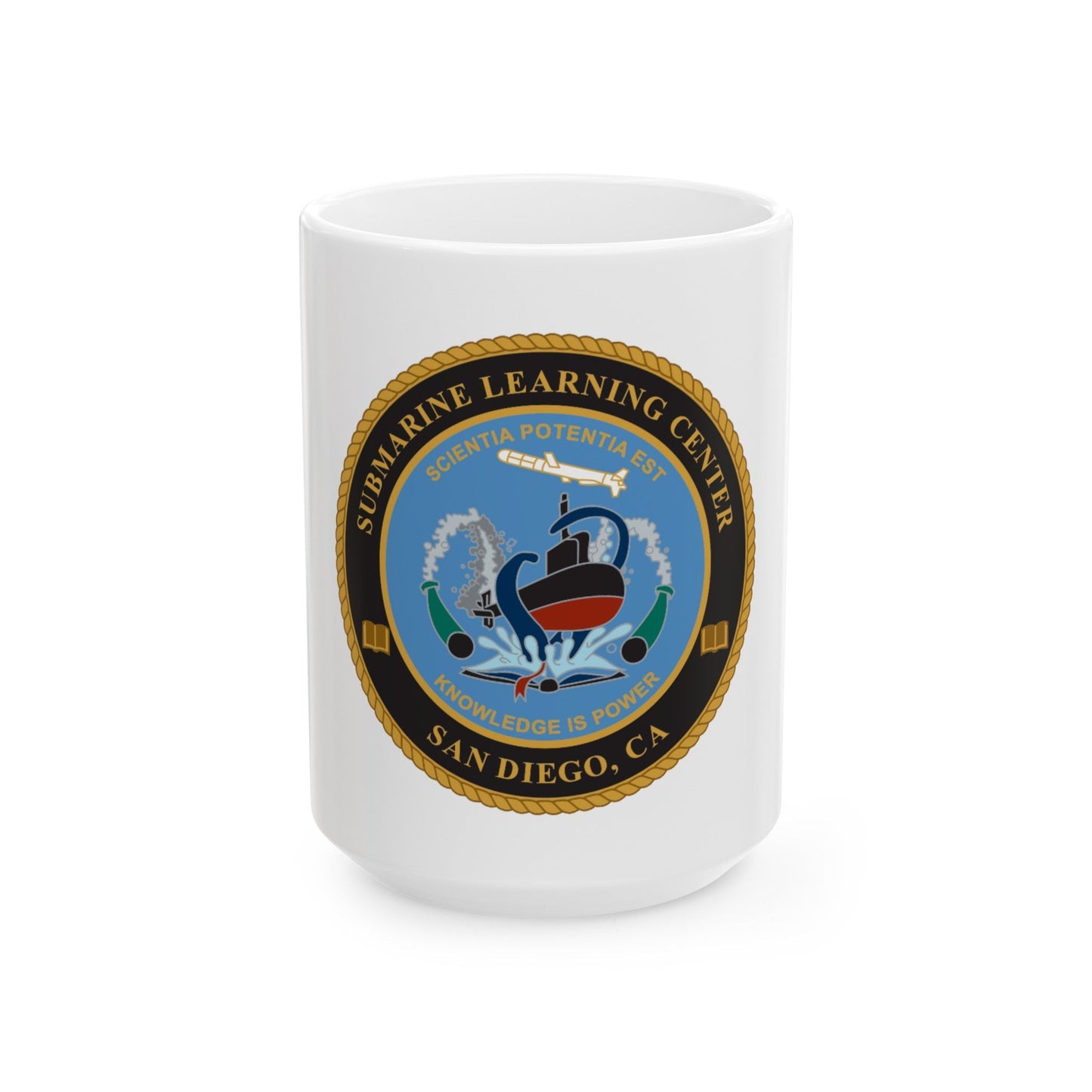 Submarine Learning Center San Diego (U.S. Navy) White Coffee Mug-15oz-The Sticker Space