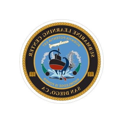 Submarine Learning Center San Diego (U.S. Navy) REVERSE PRINT Transparent Die-Cut STICKER 3 Inch Die-Cut Transparent - The Sticker Space