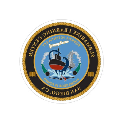 Submarine Learning Center San Diego (U.S. Navy) REVERSE PRINT Transparent Die-Cut STICKER 4 Inch Die-Cut Transparent - The Sticker Space