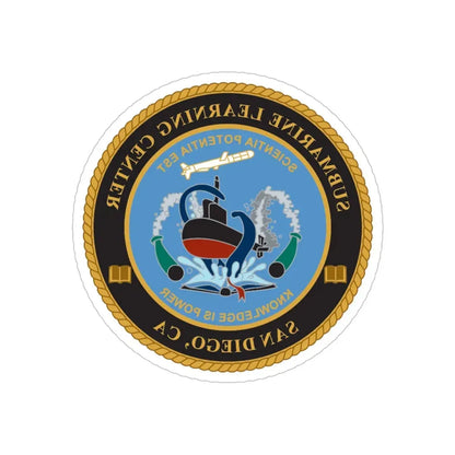 Submarine Learning Center San Diego (U.S. Navy) REVERSE PRINT Transparent Die-Cut STICKER 6 Inch Die-Cut Transparent - The Sticker Space