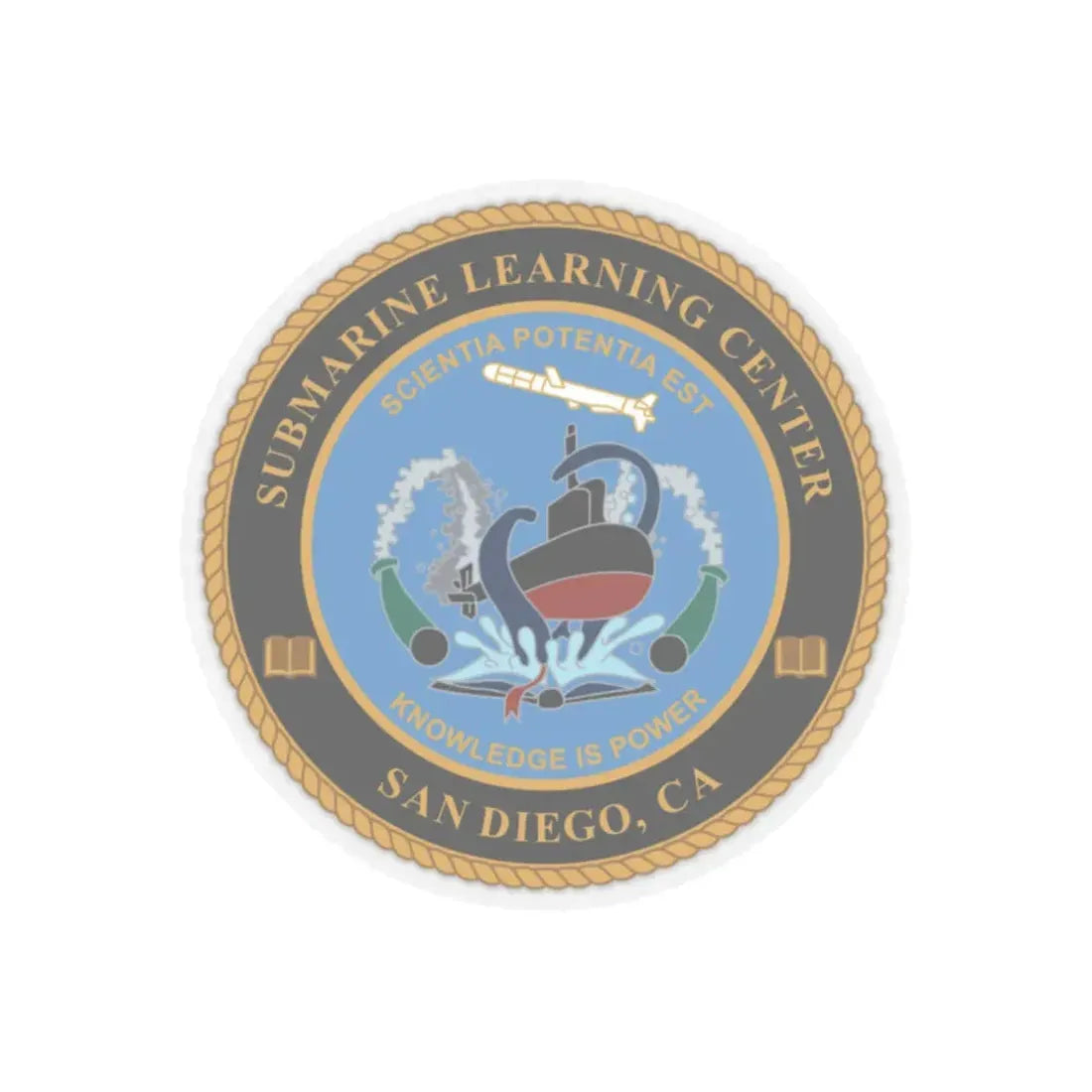 Submarine Learning Center San Diego (U.S. Navy) STICKER Vinyl Kiss-Cut Decal 2 Inch Transparent - The Sticker Space