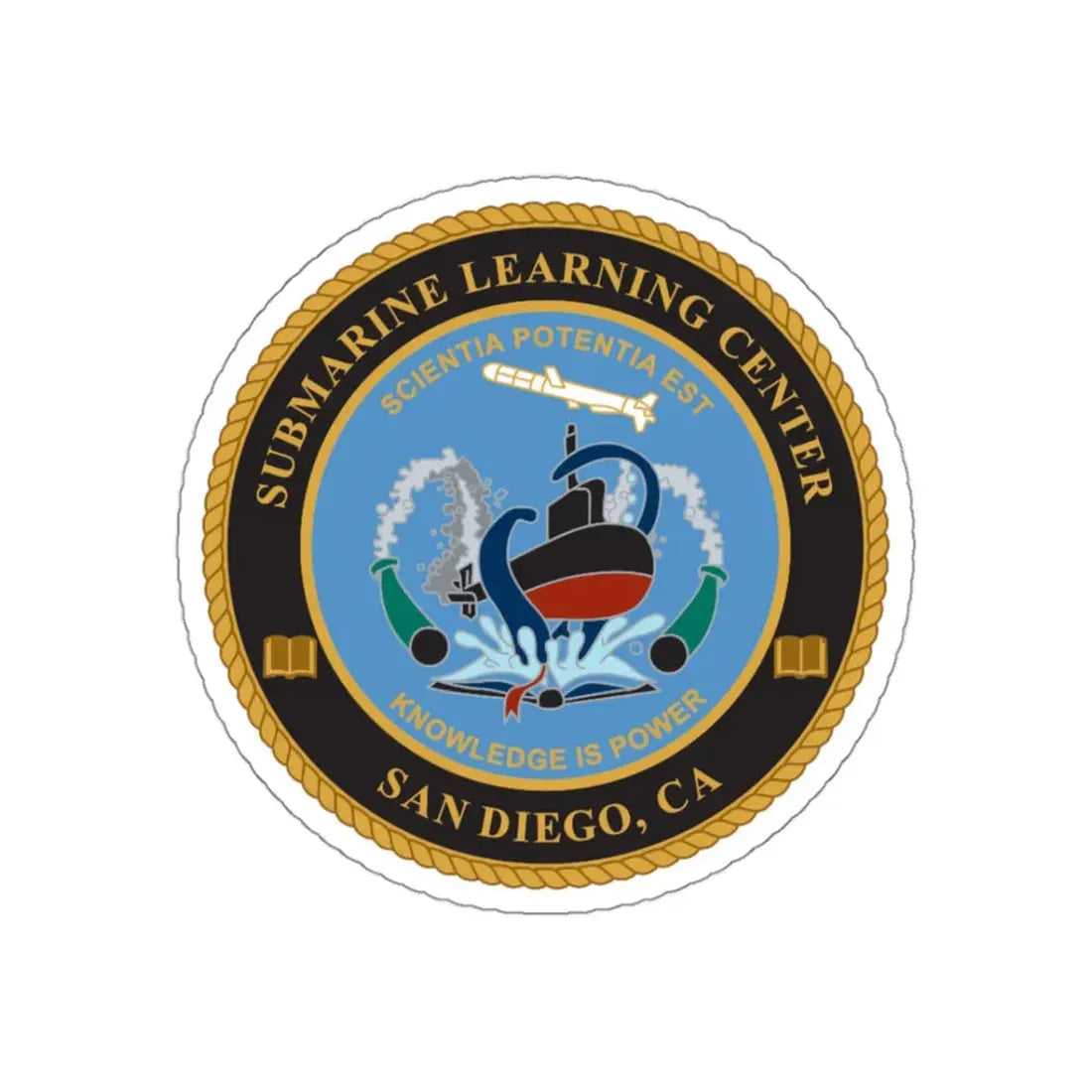Submarine Learning Center San Diego (U.S. Navy) STICKER Vinyl Kiss-Cut Decal 3 Inch White - The Sticker Space