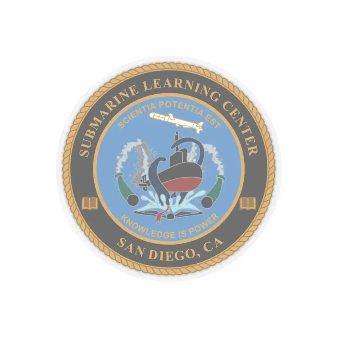 Submarine Learning Center San Diego (U.S. Navy) STICKER Vinyl Kiss-Cut Decal 4 Inch Transparent - The Sticker Space
