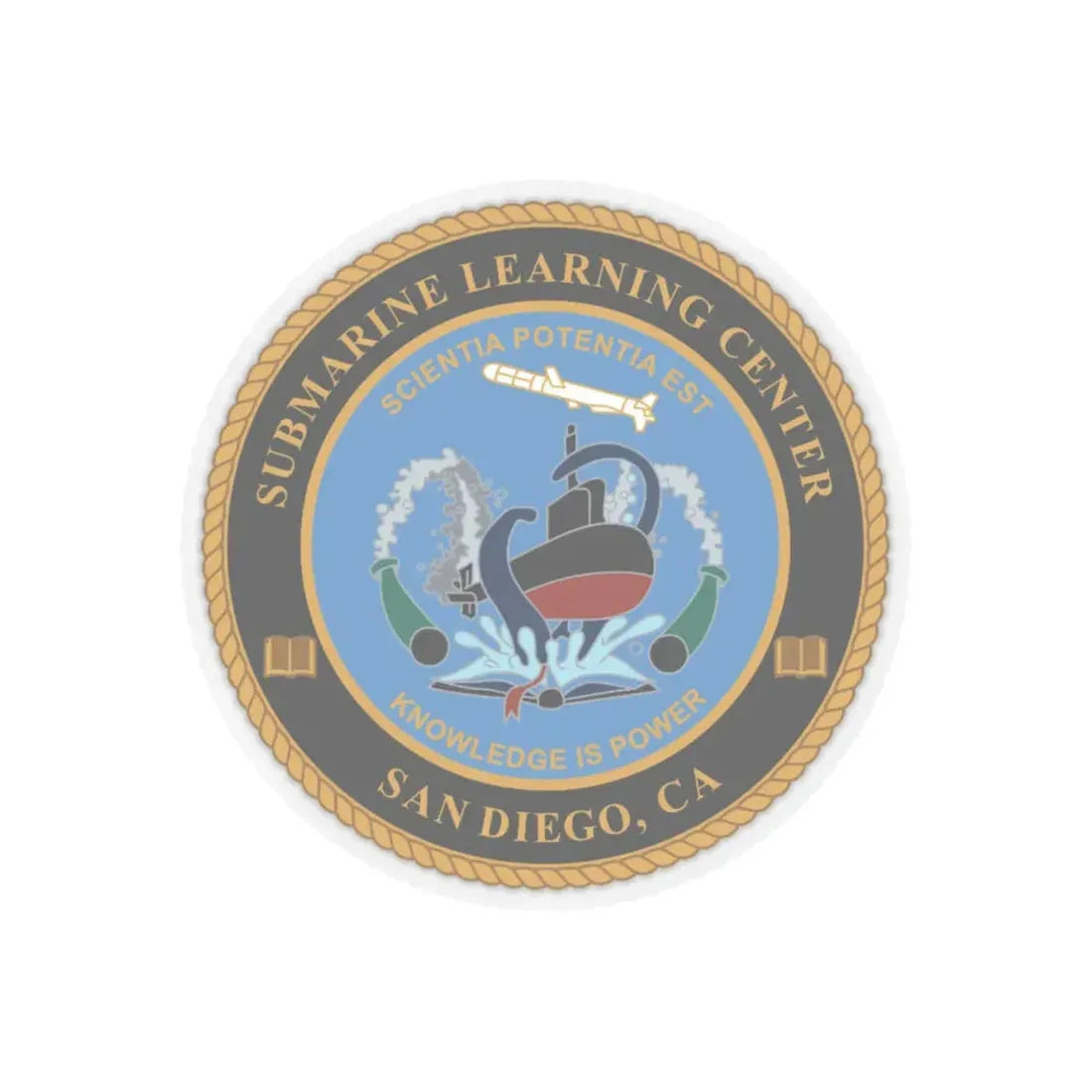 Submarine Learning Center San Diego (U.S. Navy) STICKER Vinyl Kiss-Cut Decal 6 Inch Transparent - The Sticker Space