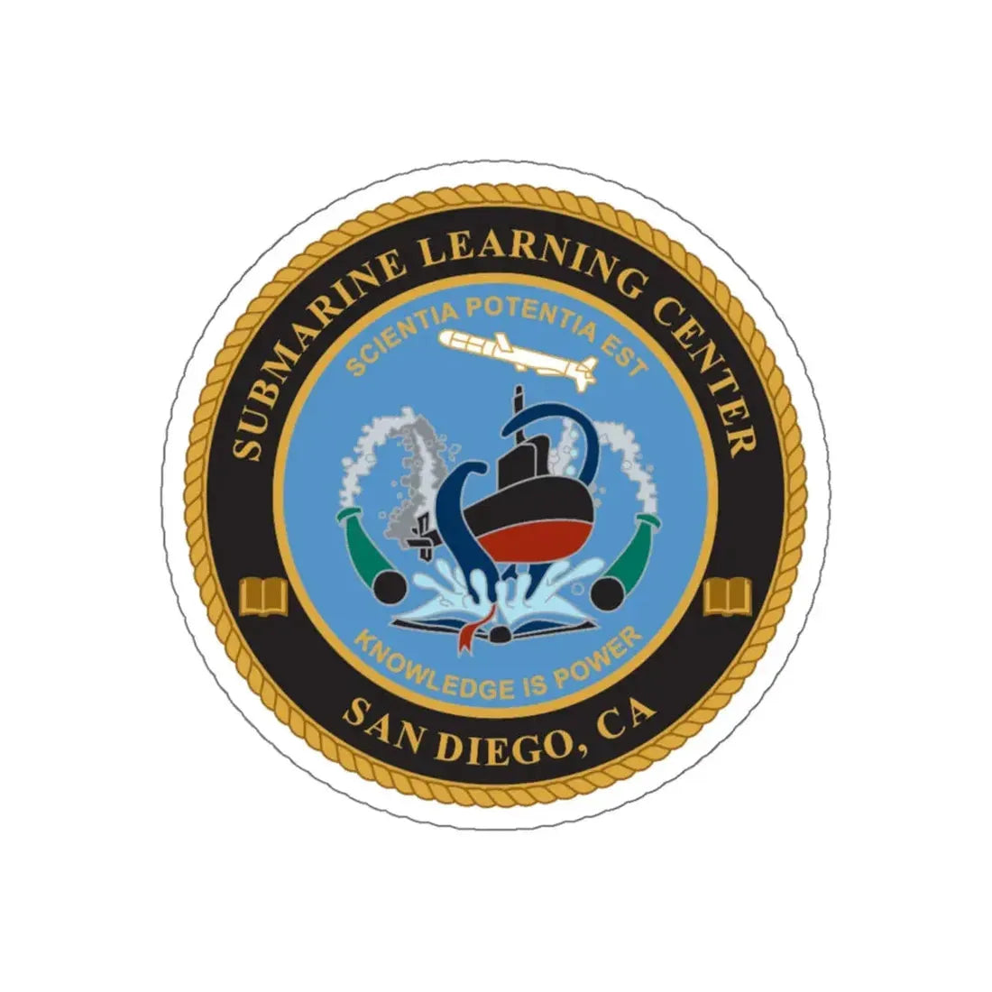 Submarine Learning Center San Diego (U.S. Navy) STICKER Vinyl Kiss-Cut Decal 6 Inch White - The Sticker Space