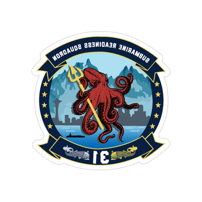 Submarine Readiness Squadron 31 (U.S. Navy) REVERSE PRINT Transparent STICKER-5" × 5"-The Sticker Space