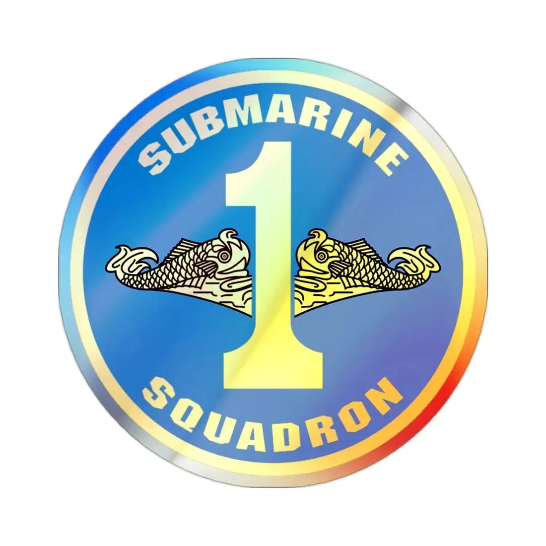 Submarine Squadron 1 (U.S. Navy) Holographic STICKER Die-Cut Vinyl Decal 2 Inch Holographic - The Sticker Space