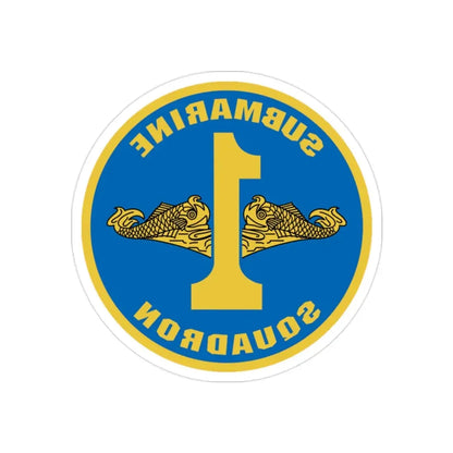 Submarine Squadron 1 (U.S. Navy) REVERSE PRINT Transparent Die-Cut STICKER 2 Inch Die-Cut Transparent - The Sticker Space