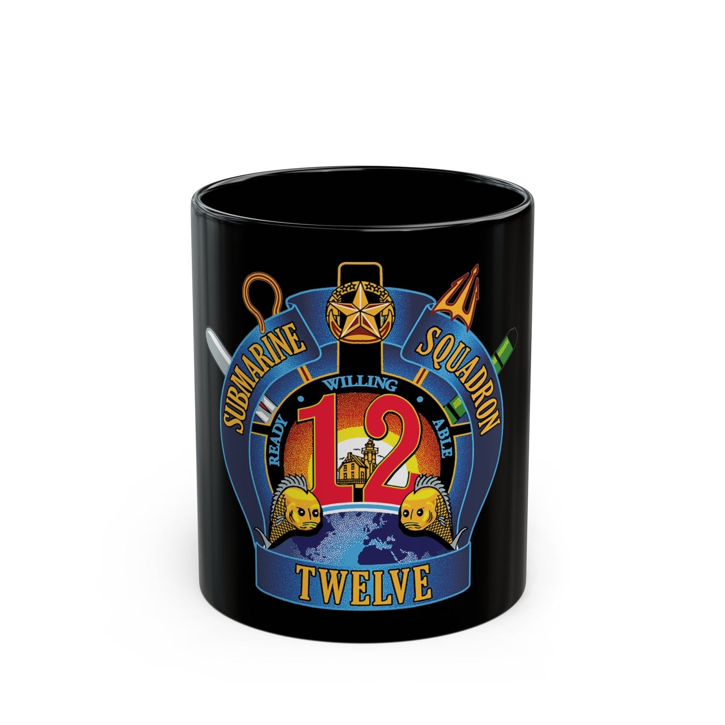 Submarine Squadron 12 (U.S. Navy) Black Coffee Mug-11oz-The Sticker Space