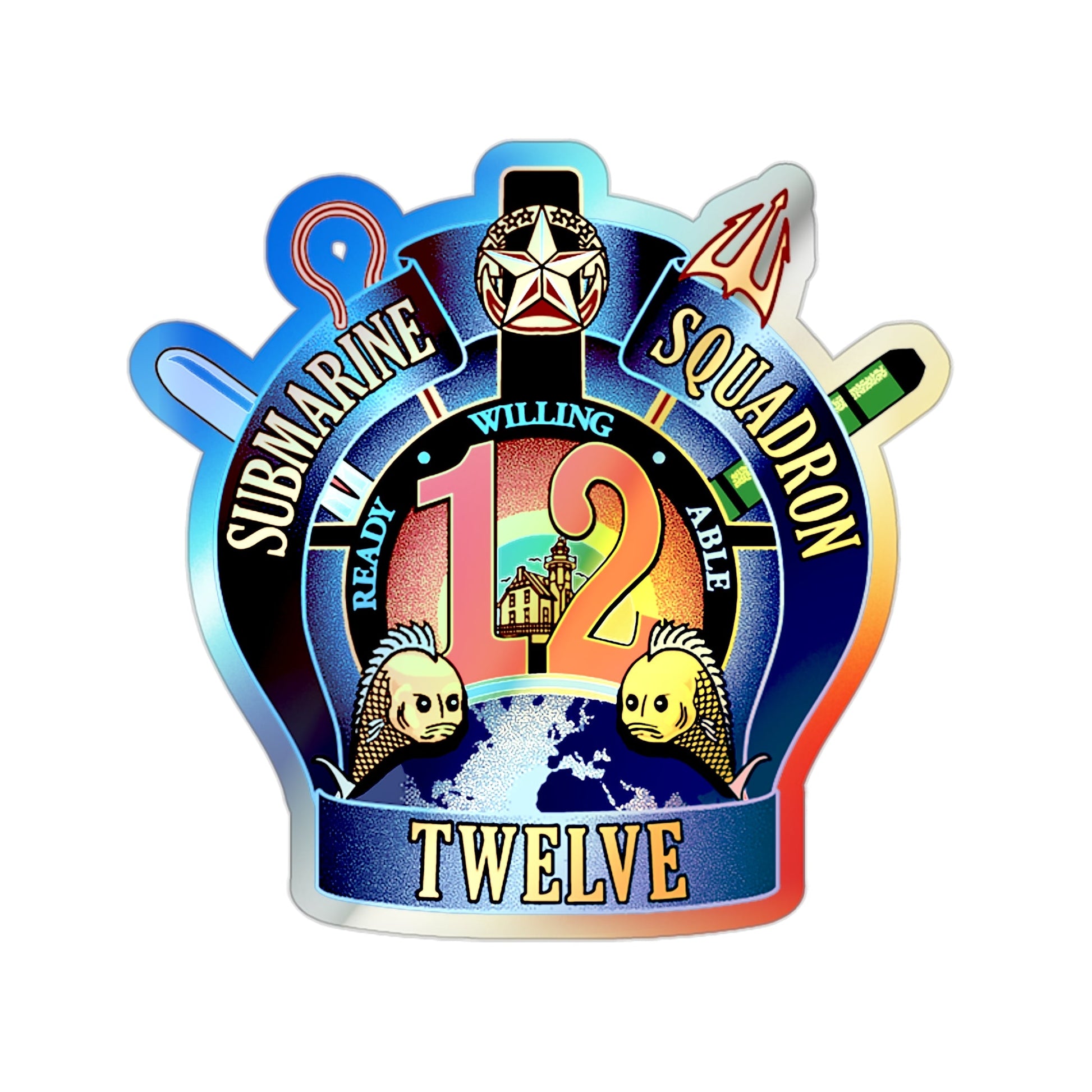 Submarine Squadron 12 (U.S. Navy) Holographic STICKER Die-Cut Vinyl Decal-2 Inch-The Sticker Space