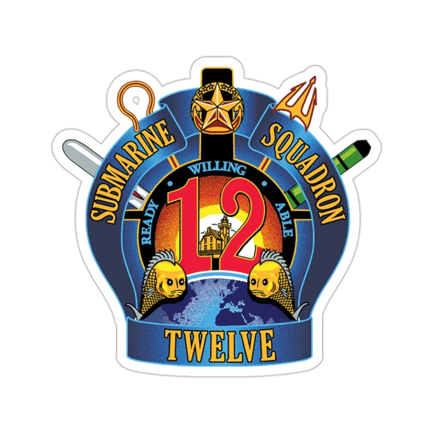 Submarine Squadron 12 (U.S. Navy) STICKER Vinyl Die-Cut Decal-2 Inch-The Sticker Space