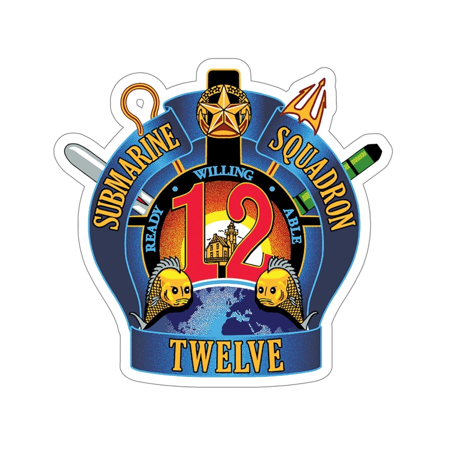 Submarine Squadron 12 (U.S. Navy) STICKER Vinyl Die-Cut Decal-5 Inch-The Sticker Space