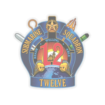 Submarine Squadron 12 (U.S. Navy) STICKER Vinyl Kiss-Cut Decal 2 Inch Transparent - The Sticker Space