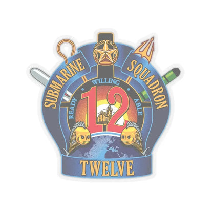 Submarine Squadron 12 (U.S. Navy) STICKER Vinyl Kiss-Cut Decal 3 Inch Transparent - The Sticker Space