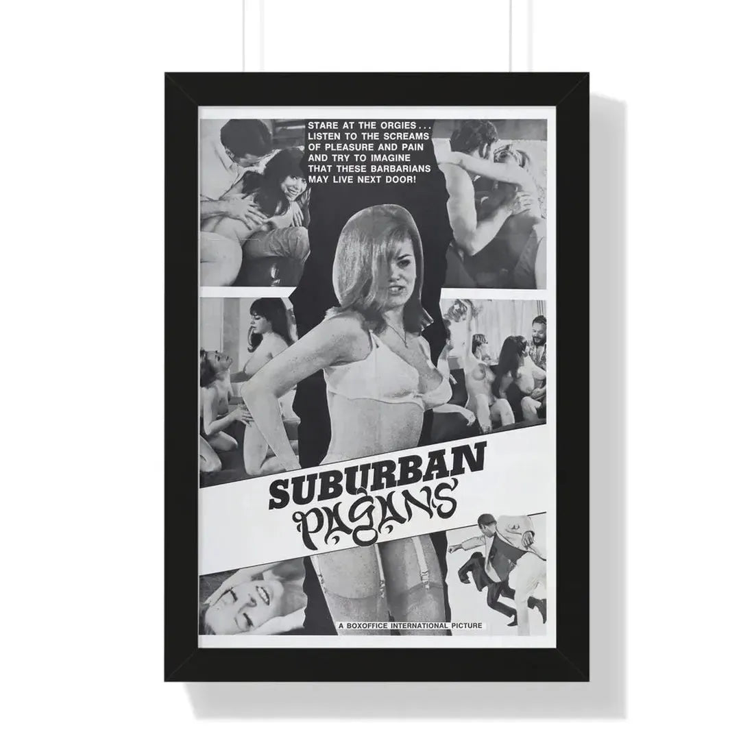 SUBURBAN PAGANS 1968 - Framed Movie Poster 16″ x 24″ Black - The Sticker Space