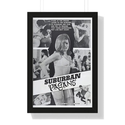 SUBURBAN PAGANS 1968 - Framed Movie Poster 16″ x 24″ Black - The Sticker Space