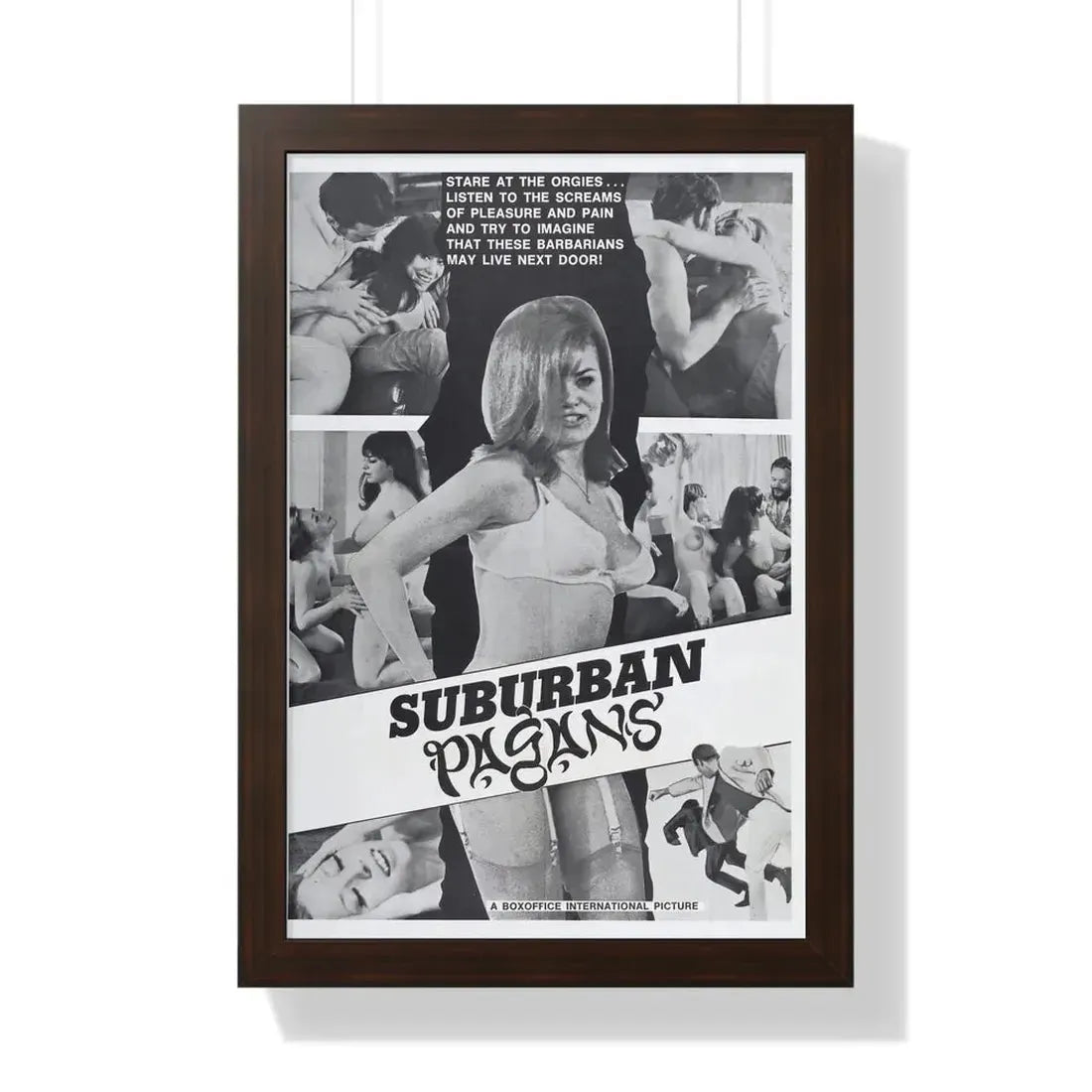 SUBURBAN PAGANS 1968 - Framed Movie Poster 16″ x 24″ Walnut - The Sticker Space