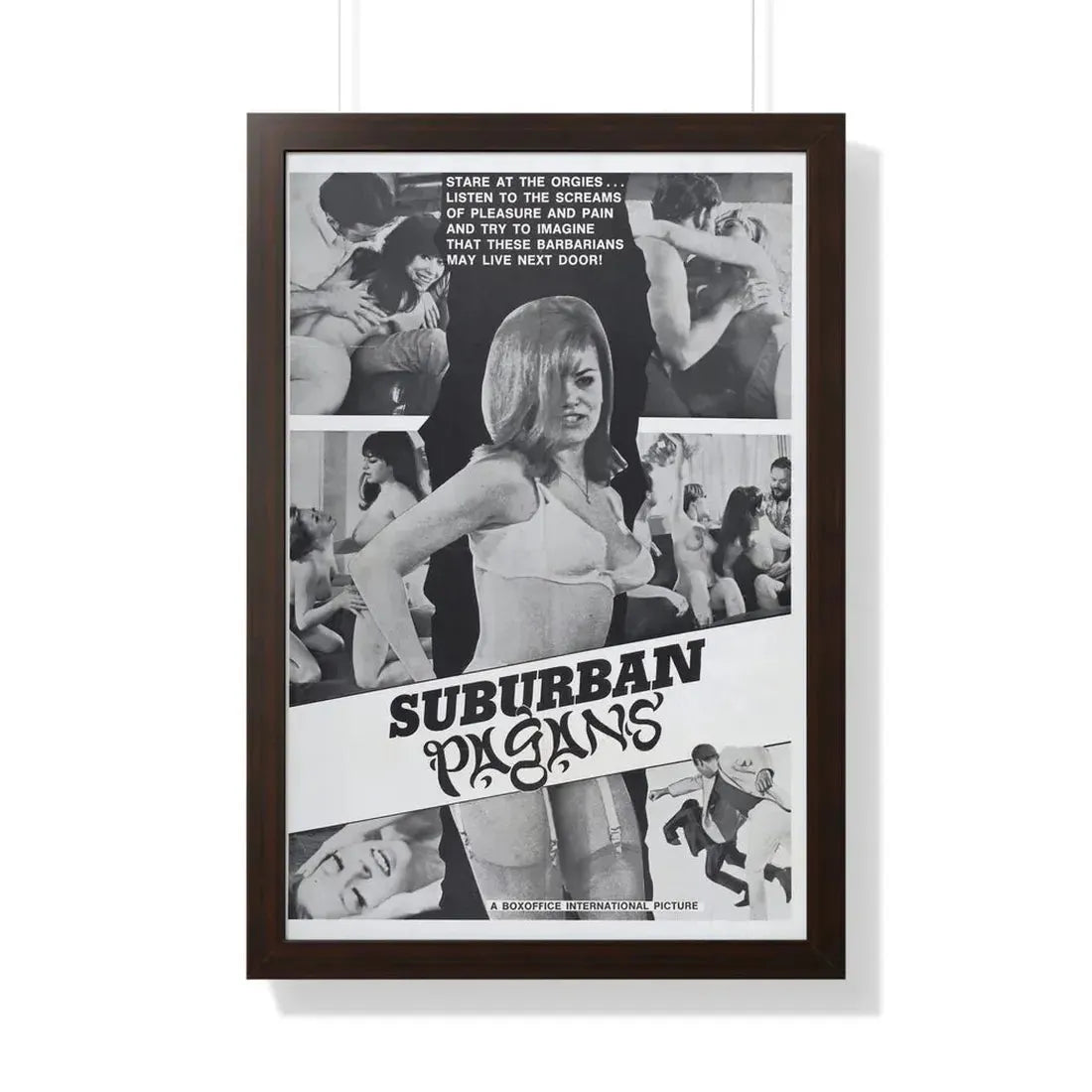 SUBURBAN PAGANS 1968 - Framed Movie Poster 20" x 30" Walnut - The Sticker Space